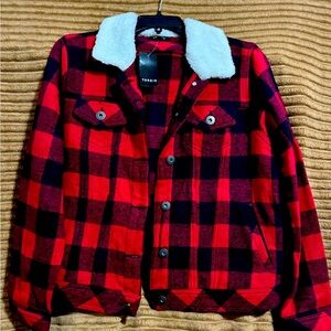 Torrid 1X Jacket red and black flannel